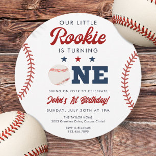 Little Rookie Baseball 1. Geburtstagsfeier Einladung