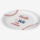 Little Rookie Baseball 1st Birthday Pappteller (Schrägansicht)