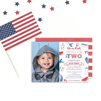 Little Rookie Baseball 2. Geburtstag Patriotic Einladung