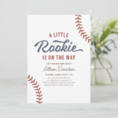Little Rookie Baseball Baby Dusche Einladung (Stehend Vorderseite)