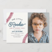 Little Rookie Baseball Boy Birthday Foto Einladung (Vorderseite)