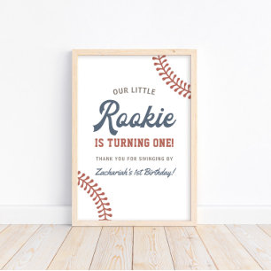 Little Rookie Baseball Boys 1. Geburtstags-Party Poster