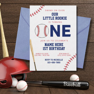 Little Rookie Baseball erster Geburtstag Einladung