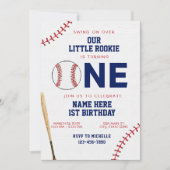 Little Rookie Baseball erster Geburtstag Einladung (Vorderseite)