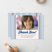 Little Rookie Foto Baseball Vielen Dank Mitteilungskarte (Vorderseite/Rückseite Beispiel)