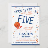 Little Rookie Hoop It Up Blue Basketball Geburtsta Einladung (Vorderseite)
