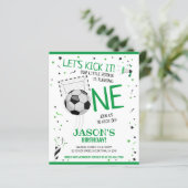 Little Rookie Soccer Budget 1. Geburtstag Einladun (Stehend Vorderseite)