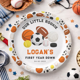 Little Rookie Sports 1. Geburtstagsfeier All-Sta Pappteller