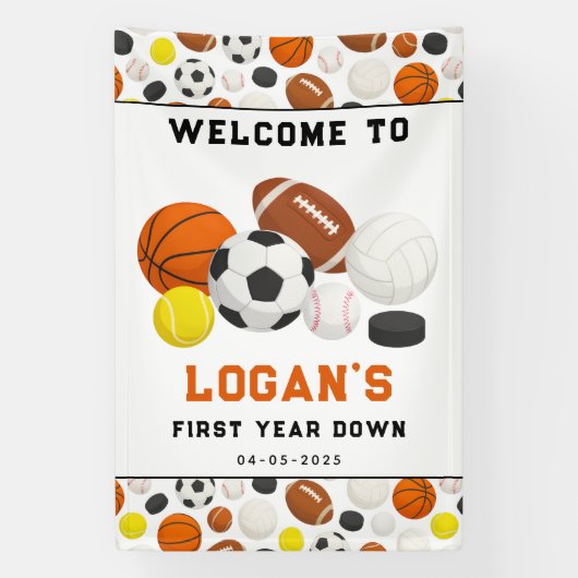 Little Rookie Sports 1st Birthday | All-Star Banner (Vertikal)