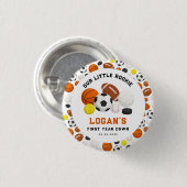 Little Rookie Sports 1st Birthday Party | All-Star Button (Vorne & Hinten)