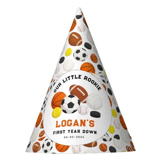 Little Rookie Sports 1st Birthday Party | All-Star Partyhütchen (Vorderseite)