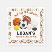 Little Rookie Sports 1st Birthday Party | All-Star Serviette (Vorderseite)