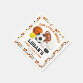 Little Rookie Sports 1st Birthday Party | All-Star Serviette (Ecke)