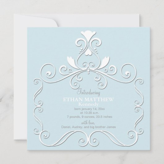 Little Royalty Blue Birth Ankündigung (Vorderseite)