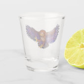 Little Ruru Morepork Owl Schnapsglas (Rückseite)