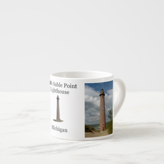 Little Sable Point Lighthouse Espresso Tasse (Vorderseite Rechts)