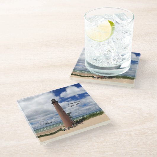 Little Sable Point Lighthouse Untersetzer (Schrägansicht)