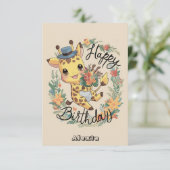 Little Safari Giraffe Geburtstag Karte (Stehend Vorderseite)