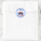 Little Sailboat 1. Geburtstag Runder Aufkleber (Tasche)