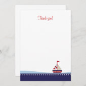 Little Sailboat Flat Vielen Dank Mitteilungskarte (Vorne/Hinten)