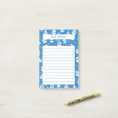 Little Sailboats Muster Blau KUSTOMIZE IT Notepad Post-it Klebezettel (Auf Schreibtisch)