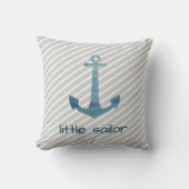 Little Sailor Anchor Nautical Stripe Pillow Kissen (Vorderseite)