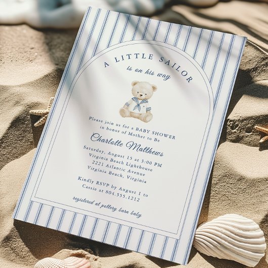 Little Sailor Baby Shower Invitation  Einladung