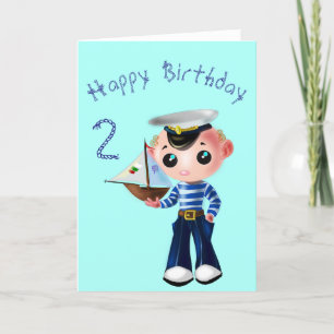 Little Sailor Birthday Card - Personalisiert Karte