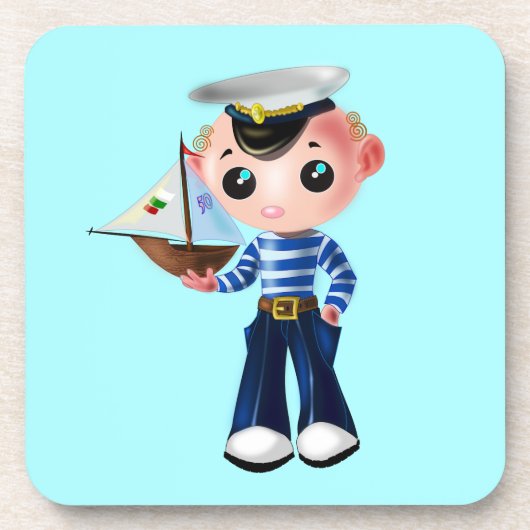 Little Sailor Boy Blue Untersetzer (Vorderseite)