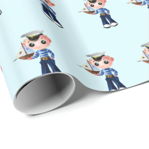 Little Sailor Boy Wrapping Paper Geschenkpapier