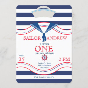 Little Sailor Erstgeburtstag Einladungen