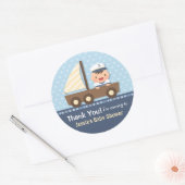Little Sailor Nautical Baby Shower Party Runder Aufkleber (Umschlag)