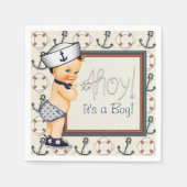 Little Sailor Nautical Baby Shower Serviette (Vorderseite)