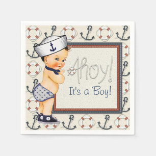 Little Sailor Nautical Baby Shower Serviette