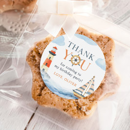 Little Sailor Nautical Blue Pastel 1. Geburtstag Runder Aufkleber