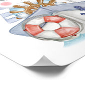 Little Sailor Polar Teddy Bär auf einem Boot Poster (Ecke)