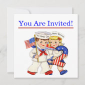 Little Sailor Twins 2. Party Einladung (Vorderseite)