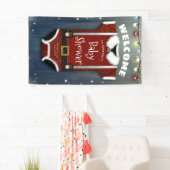 Little Santa Baby Bodysuit Winterdusche Willkommen Banner (Insitu)