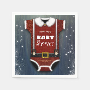 Little Santa Bodysuit Winter Baby Dusche Serviette