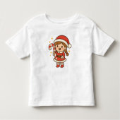 Little Santa Girl with Candy Cane Kleinkind T-shirt (Vorderseite)