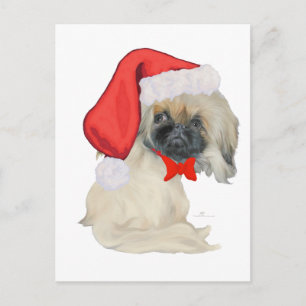 Little Santa Pekingese Feiertagspostkarte