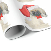 Little Santa Pekingese Geschenkpapier (Rolleneckpunkt)