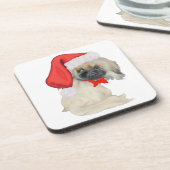 Little Santa Pekingese Getränkeuntersetzer (Linke Seite)
