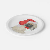 Little Santa Pekingese Pappteller (Schrägansicht)