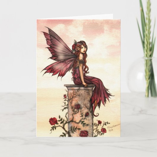 Little Scarlet Rose Fairy Card Karte (Vorderseite)