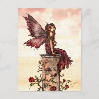 Little Scarlet Rose Fairy Postcard Postkarte