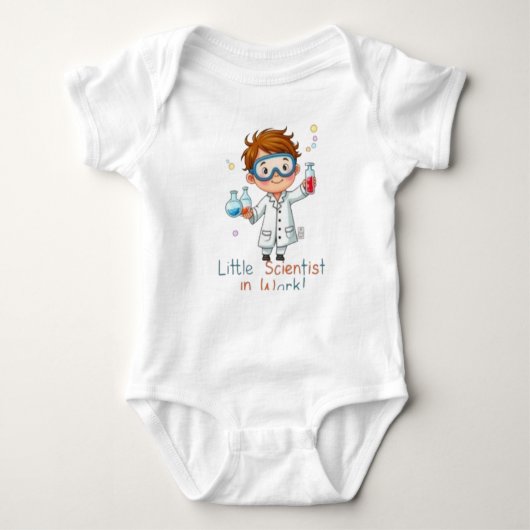 Little Scientist at Work” Cute Kids Science Baby Strampler (Vorderseite)