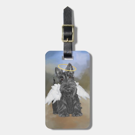 Little Scottie Angel Gepäckanhänger (Vorderseite vertikal)