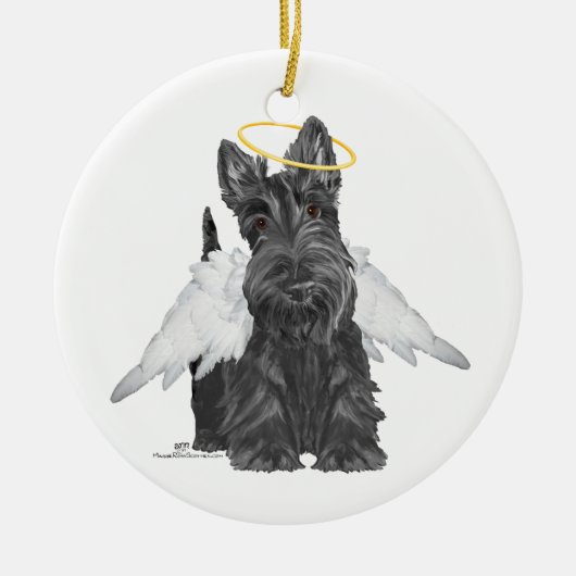 Little Scottie Angel Keramikornament (Vorne)
