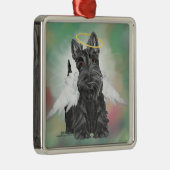 Little Scottie Angel Silbernes Ornament (Rechts)